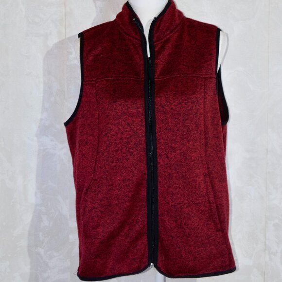 St. John's Bay Jackets & Blazers - St. John's Bay Women's Red Fleece Full-Zip Vest | XL Petite